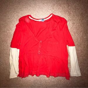 FREE PEOPLE Raw Edges Tangerine Crop Top Size L